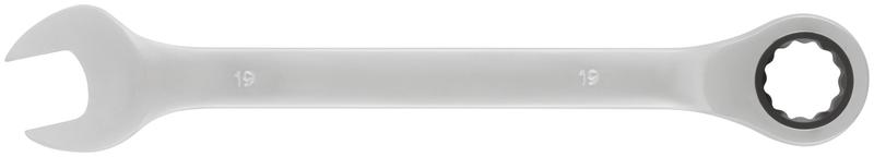 Ключ комбинированный трещоточный CrV реверсивный механизм 19мм FIT 63469