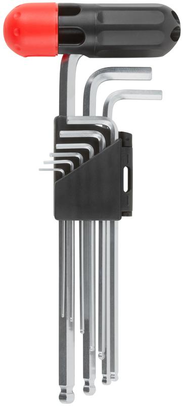 Набор ключей шестигранных длинные с шаром (15-10мм) CrV 9шт с пластик.Т-обр.ручкой FIT 64198