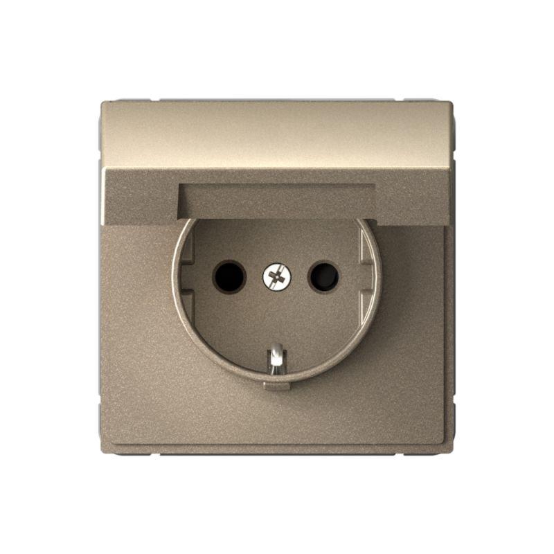 Розетка ArtGallery 16А IP20 с заземл. со шторками с крышкой быстрозажим. клем. механизм шампань SE GAL000546S