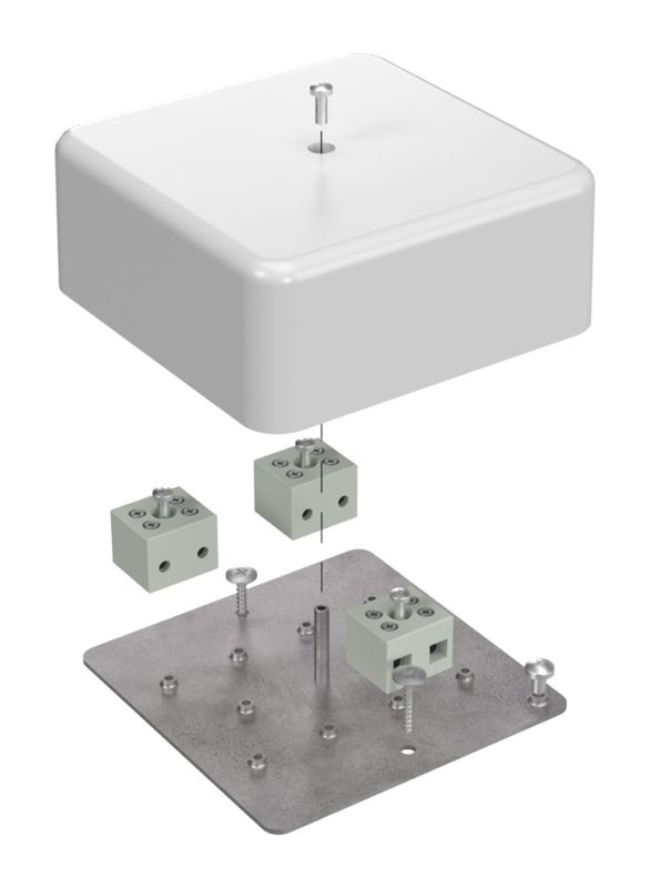 Коробка огнестойкая для кабель-канала 40-0470-FR6.0-6 Е15-Е60 (латунь) RAL9003 103х103х45 Промрукав 40-0470-FR6.0-6-Е60