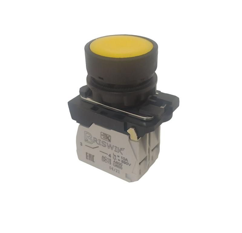 Выключатель кнопочный КМЕ-4110м-Л УХЛ3 1НО+НЗ 10А IP40 24В толкатель цилиндрический с индикацией d посадочного отверст. 22мм желт. ЭЛЬКОМ A8012-32100055