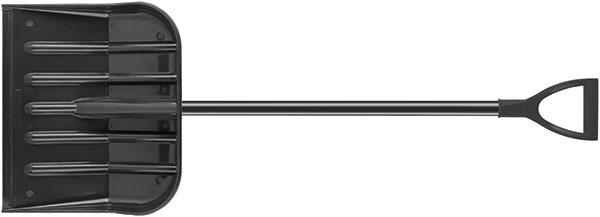 Лопата для уборки снега средняя Профи 460х400х1380мм алюм. черенок; поликарбонат. черн. FIT 68112