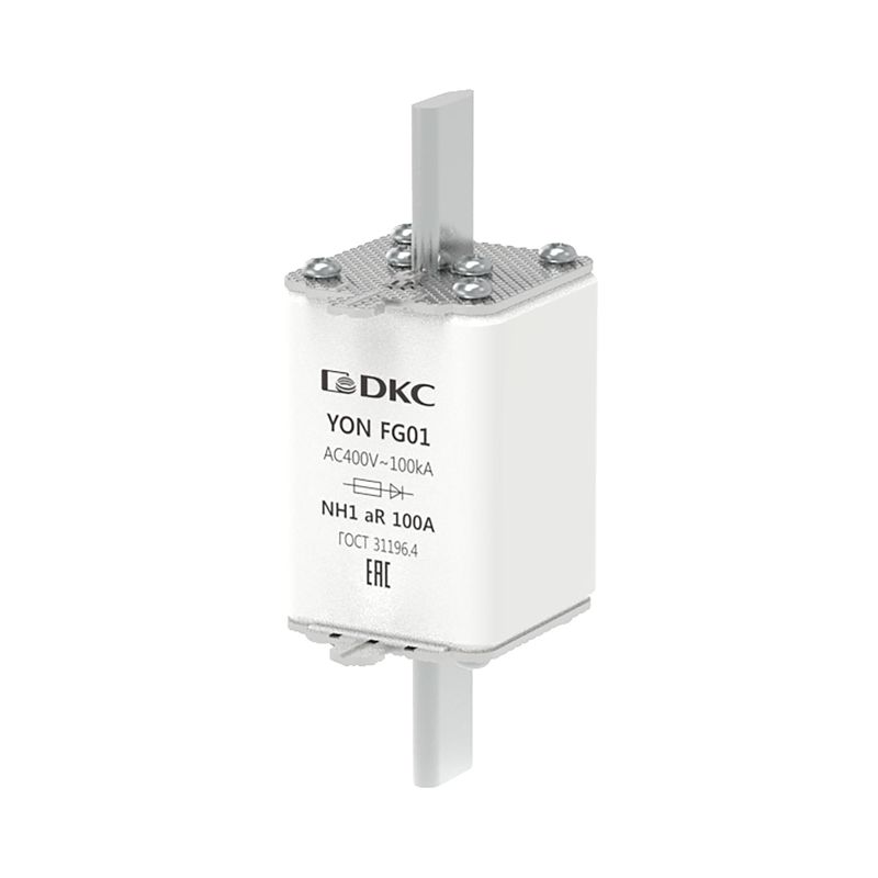 Предохранитель YON ножевого типа FG1 100А 400В хар-ка aR DKC 1FG01-0100-400V-AR