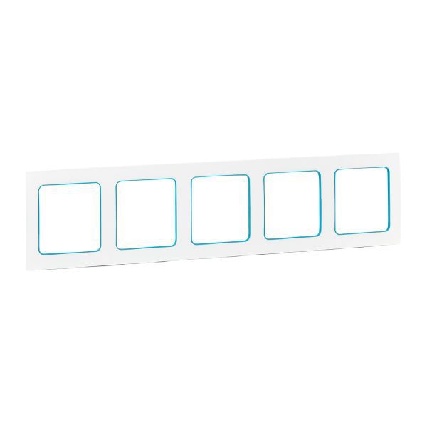 Рамка 5-м Стокгольм бел. с линией цвета син. EKF EXM-G-306-30