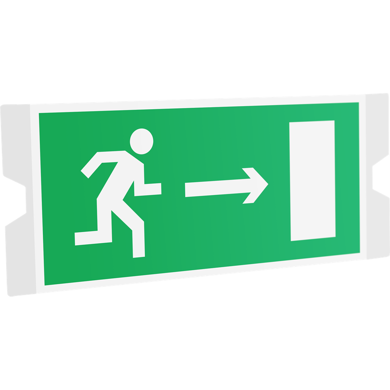 Рассеиватель односторонний ST-46 URAN STANDARD с пиктограммой ПЭУ 002 выход направо (202х96) СТ 4502004410