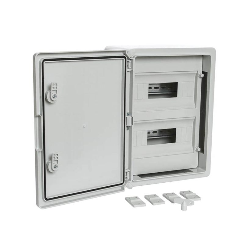 Корпус пластиковый распределительный ЩРН-24 IP65 сер. дверь 400х300х170 Промрукав PR08.26499