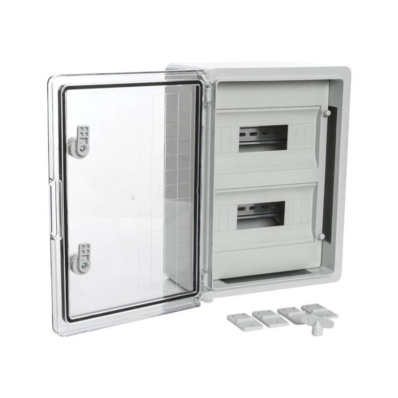 Корпус пластиковый распределительный ЩРН-24 IP65 прозр. дверь 400х300х170 Промрукав PR08.26503