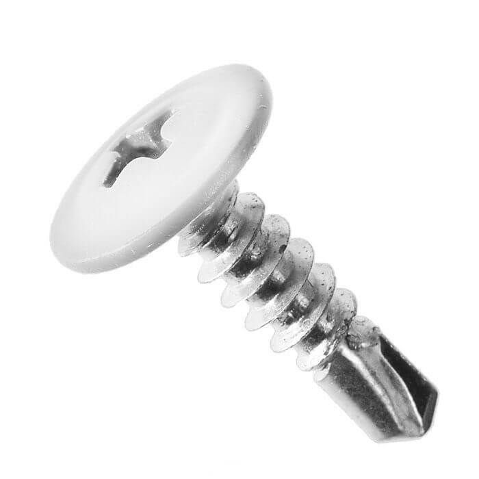 Саморез 4.2х25 с прессшайбой сверло цинк RAL 9003 бел. (уп.1000шт) Промрукав PR08.9222