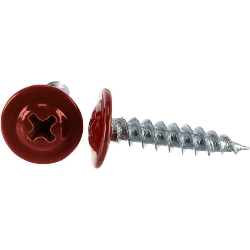Саморез 4.2х16 с прессшайбой острый цинк RAL 3005 красн. (уп.100шт) Промрукав PR08.9242