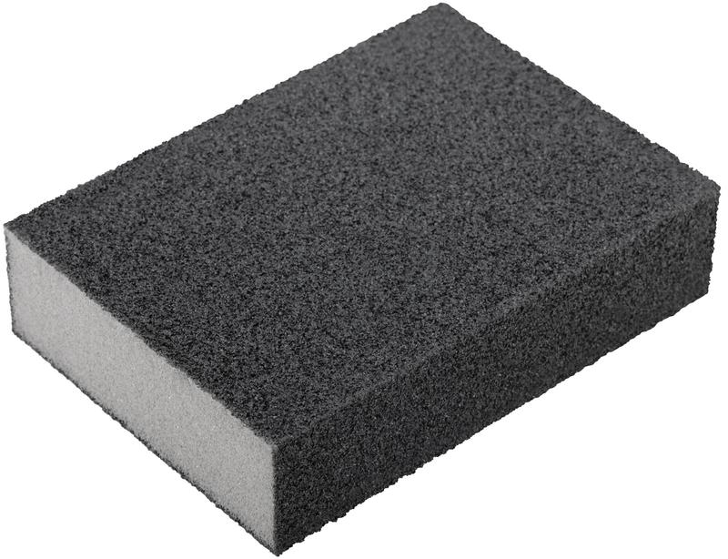 Губка шлифовальная 100х70х25мм Р 60/Р 100 средняя жесткость алюм./оксидная FIT 38367