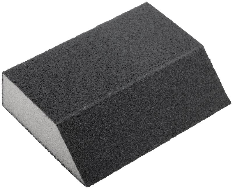Губка шлифовальная угловая 100х70х25мм Р 80 средняя жесткость алюм./оксидная FIT 38373