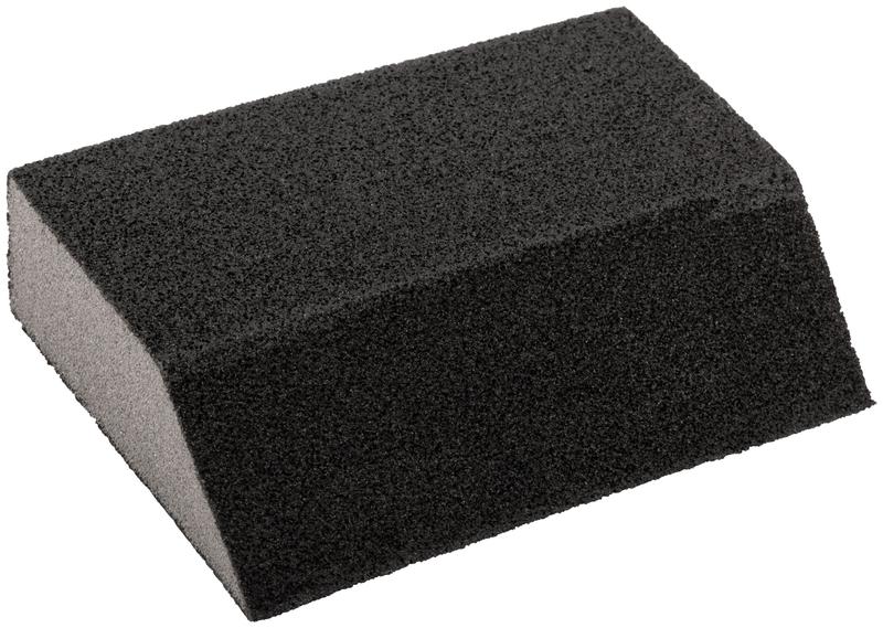 Губка шлифовальная угловая 100х70х25мм Р 180 средняя жесткость алюм./оксидная FIT 38375