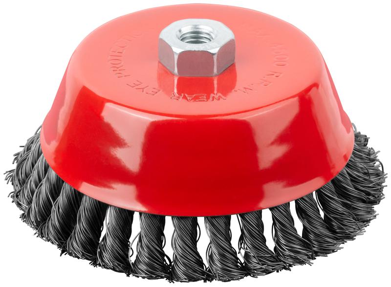 Корщетка-чашка гайка М14 стальная витая проволока 150мм FIT 39470