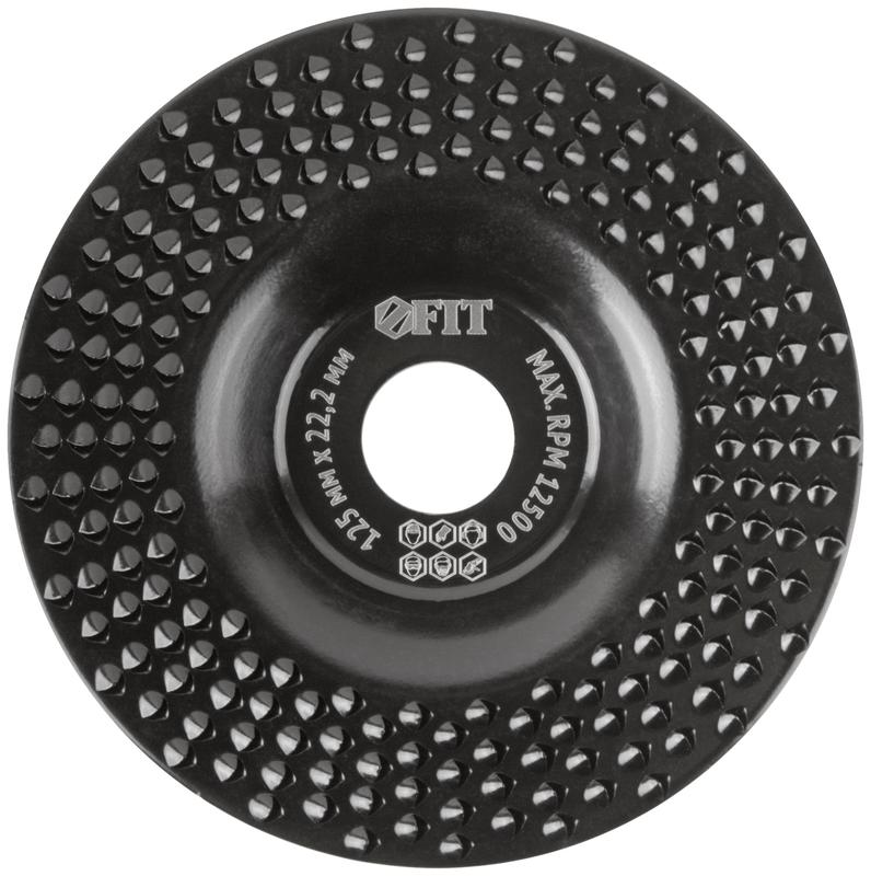 Диск обдирочный по дереву плоский посадочный диаметр 22.2мм 125мм грубая насечка FIT 39527