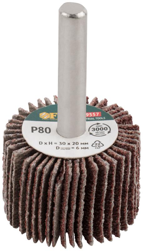 Диск лепестковый для дрели радиальный 30х20х6мм Р80 FIT 39557