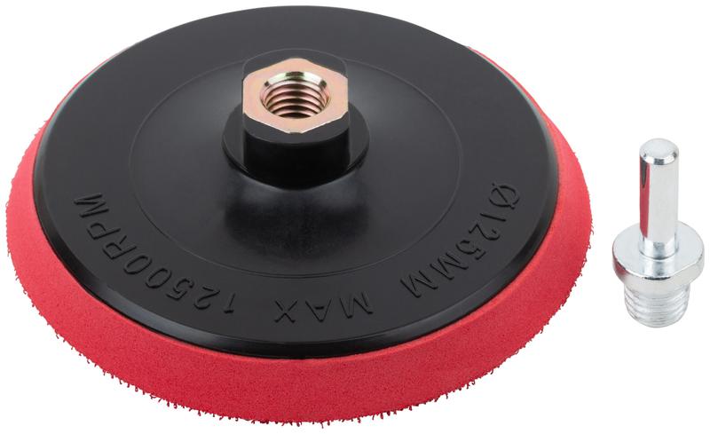 Диск шлифовальный с липучкой гайка М14 + переходник для дрели 125х10мм FIT 39623