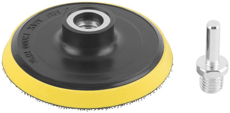 Диск шлифовальный с липучкой для АГШК гайка М14 + переходник для дрели 100х9мм FIT 39630