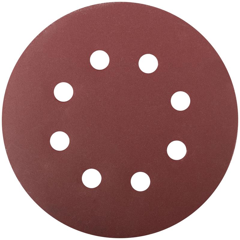 Круг шлифовальный с отверстиями (липучка) алюм./оксид 125мм (уп.5шт) Р 320 FIT 39670