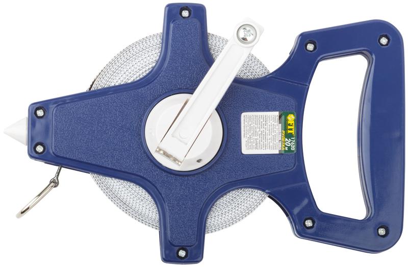 Рулетка землемерная 20м фибергласовая лента открытый корпус син. FIT 17620