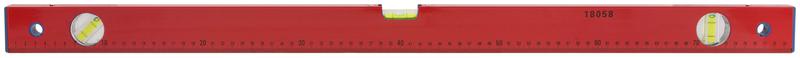 Уровень "Стандарт" 3 глазка фрезер. рабочая грань шкала 800мм корпус красн. FIT 18058