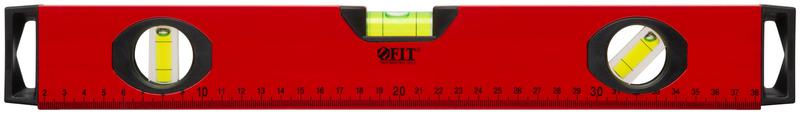 Уровень "Бизон" 3 глазка магнитная полоса ручки шкала 400мм корпус красн. FIT 18141
