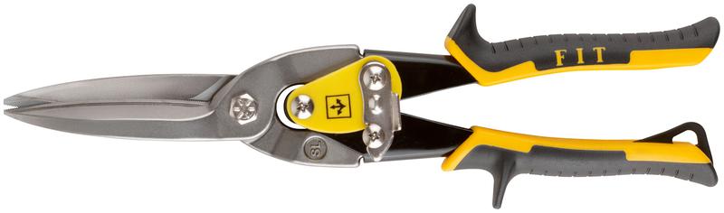 Ножницы по металлу усиленные CrMo профи прорезиненные ручки удлиненные прямые 300мм FIT 41581