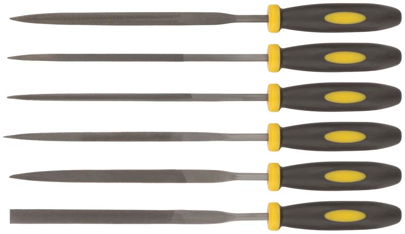 Надфиль прорезиненный ручка 3х150/70мм 6шт FIT 42172