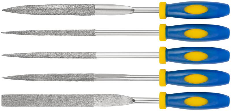 Надфиль алмазный мягкая ручка 5х180/60мм 5шт FIT 42175