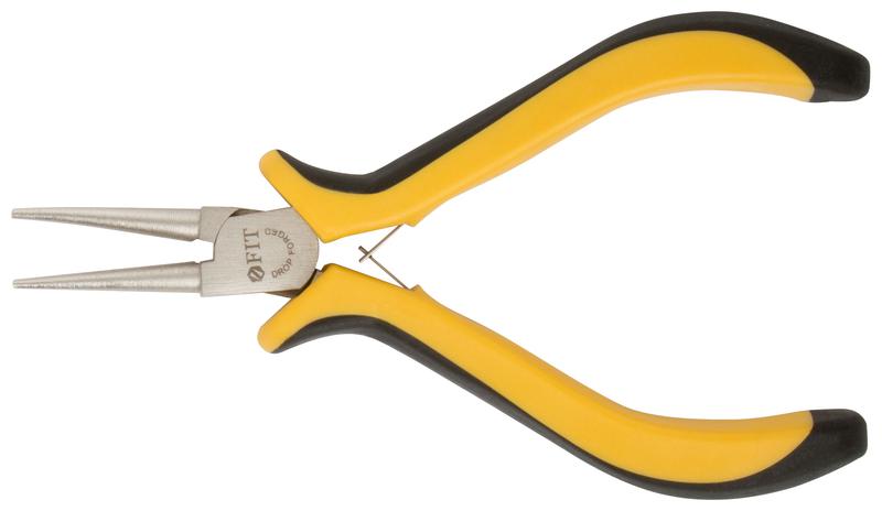 Круглогубцы "мини" профи никелированное покрытие мягкие ручки 125мм черн.-желт. FIT 51637