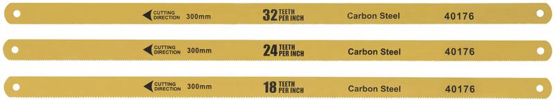 Полотно ножовочное по металлу 300мм (18ТPI+24ТPI+32ТPI) односторон. (на подвесе) (уп.6шт) FIT 40176