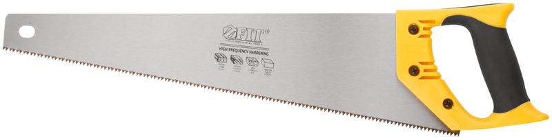 Ножовка по дереву средний каленый зуб 7 ТPI 2D заточка пластиковая прорезиненная ручка 450мм FIT 40432