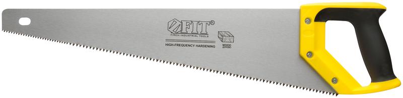 Ножовка по дереву крупный кален.зуб 5 ТPI с запилом 7 ТPI 2D заточка пласт.прорезинен.ручка 500мм FIT 40470