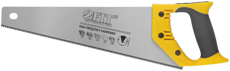 Ножовка по дереву мелкий каленый зуб 13 ТPI 3D заточка пласт.прорезиненная ручка профи 350мм FIT 40473