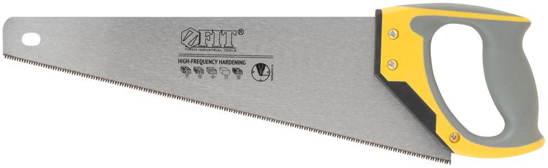 Ножовка по дереву мелкий каленый зуб 14 ТPI 3D заточка 3К пласт.прорезиненная ручка профи 400мм FIT 40482