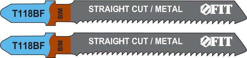 Полотно по металлу Bimetal 76/51/2мм (T118BF) фрезерованные волнистые зубья (уп.2шт) FIT 40973
