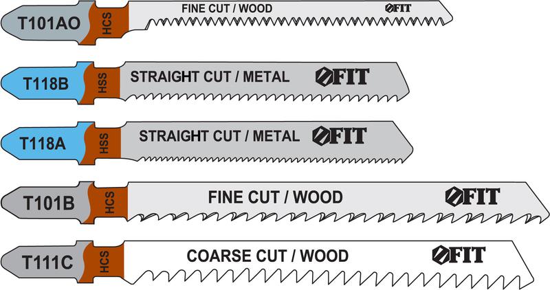 Набор полотен для электролобзика 5шт (T111C T101BR T101AO T118A T118B) FIT 41011