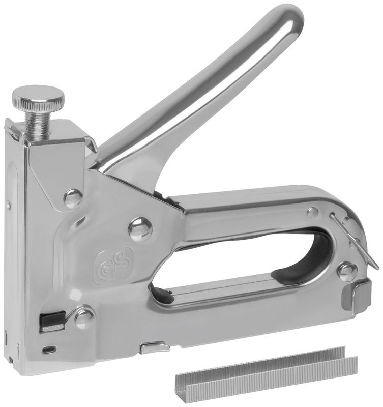 Степлер для узких скоб "тип 53" 4-14мм с регулировкой силы удара металлический корпус FIT 32145