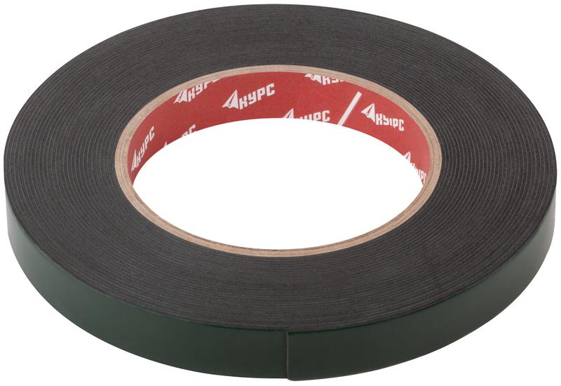 Лента монтажная клейкая на вспененной основе 15ммх10м черн. КУРС 11784