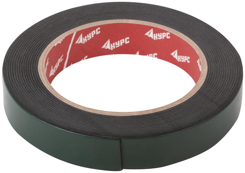 Лента монтажная клейкая на вспененной основе 19ммх5м черн. КУРС 11786