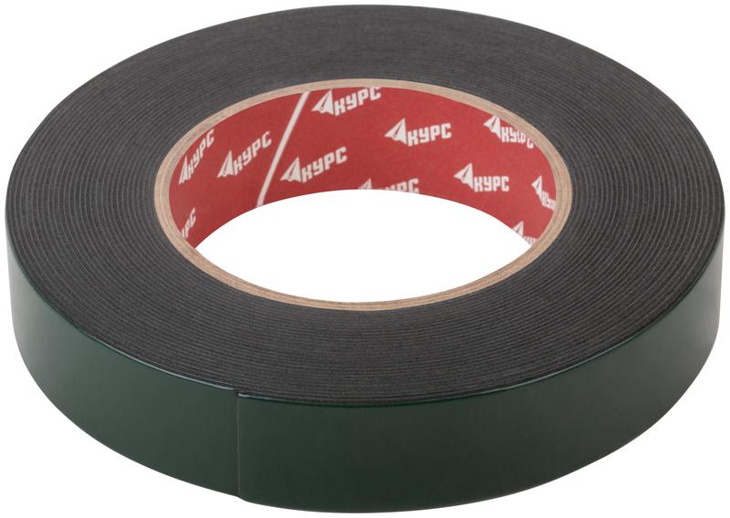 Лента монтажная клейкая на вспененной основе 25ммх10м черн. КУРС 11790