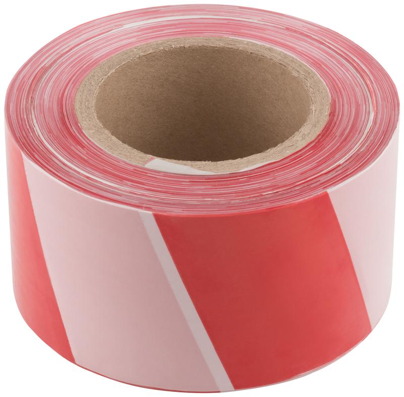 Лента сигнальная 75ммх250м красн.-бел. КУРС 11850