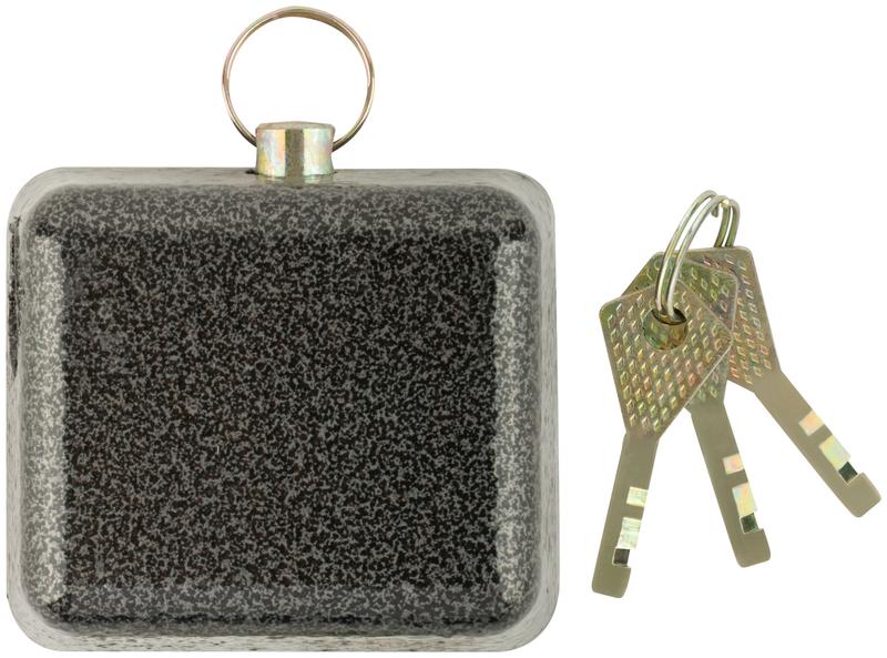 Замок навесной с закрытой дужкой 80x70x40мм стальная дужка 11.7мм КУРС 67031