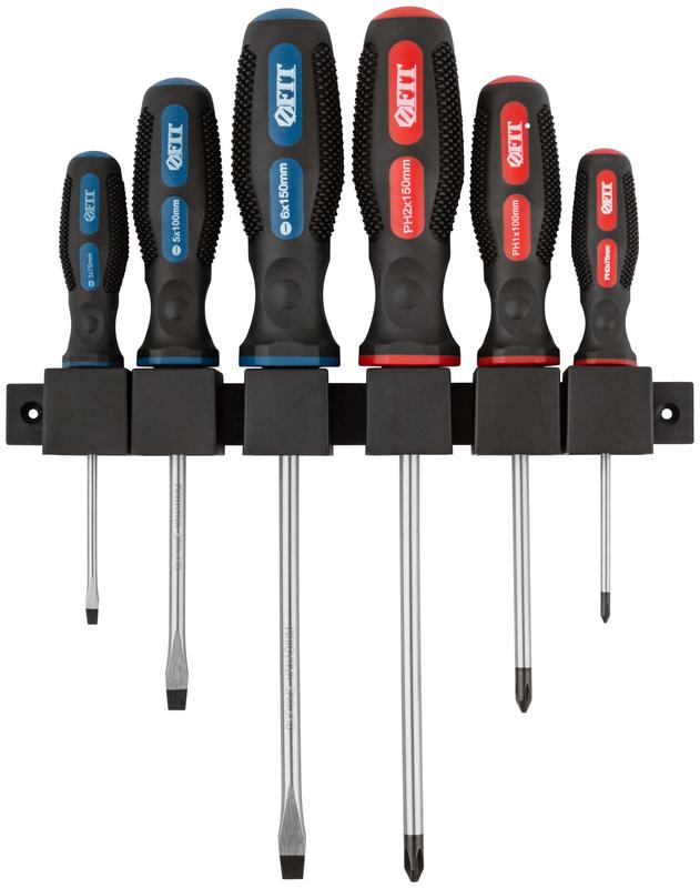 Набор отверток "Универсал" профи CrV сталь прорезиненные ручки на держателе набор 6шт FIT 56041