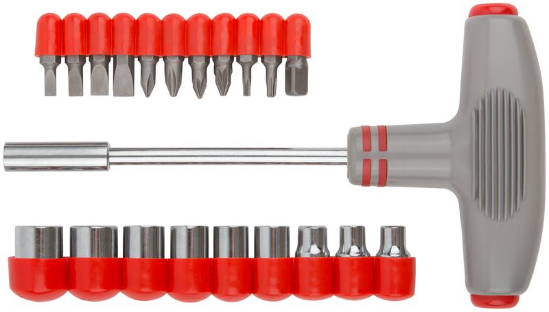 Отвертка Т-образная 11 CrV бит и 9 головок FIT 56235