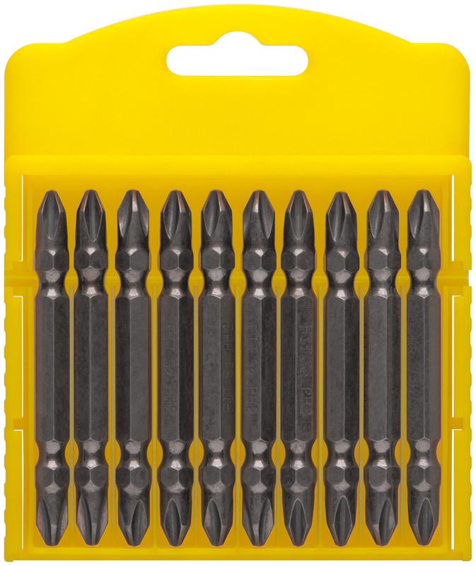 Набор бит сталь S2 профи двухсторонние 65мм PH2/PH2 блистер (уп.10шт) FIT 56782