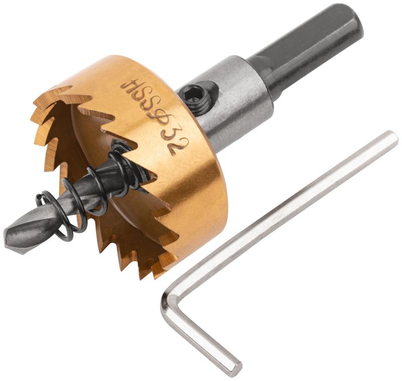 Коронка кольцевая по металлу 32мм титан. покрытие; HSS сталь FIT 36869