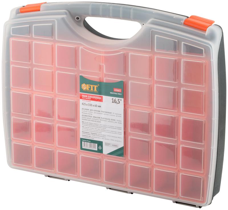 Ящик для крепежа (органайзер) съемные ячейки 16.5дюйм ( 425х330х60мм ) FIT 65665