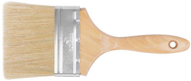 Кисть флейцевая "профи" натур. светлая щетина деревянная ручка 4дюйм (100мм) FIT 01118
