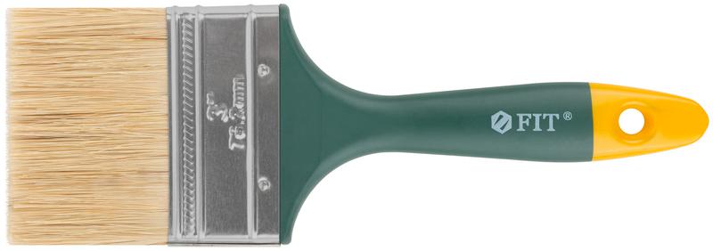 Кисть флейцевая "Контур" натур. светлая щетина пластиковая ручка 3дюйм (75мм) FIT 01167
