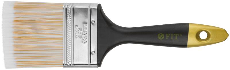 Кисть флейцевая "Лайн" искусственная щетина пластиковая ручка 2. 5дюйм (63мм) FIT 01176